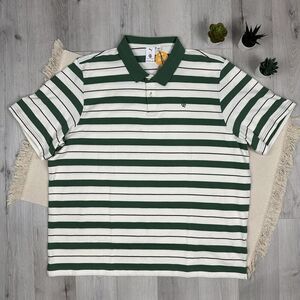 Puma Quiet Golf Mens Striped Golf Polo Green White  Size 3XL UPF 40